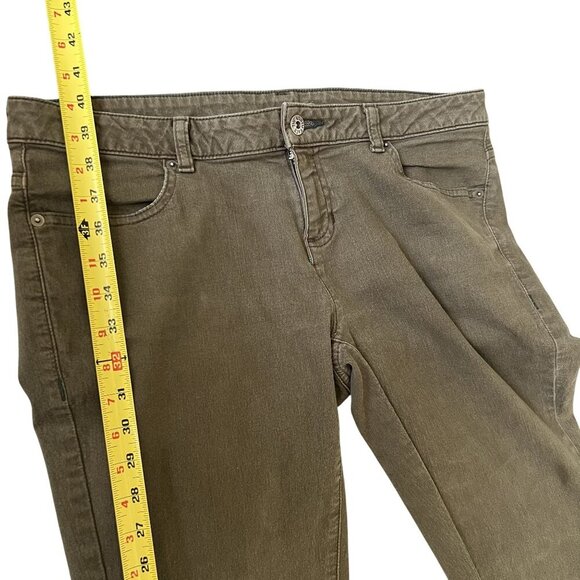 The North Face Womens 12 Olive Green Bootcut Denim Jeans Low Rise Southwestern - Picture 7 of 14